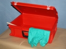 Reinigungskoffer aus PP mit Deckel, rot
